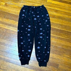 Jak & Rae Women’s Black Joggers, Star Print, Medium